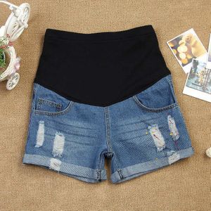 MODENGYUNMA Denim Moederschap Shorts Voor Zwangere Vrouwen Kleding Zwangerschap Katoenen Kleding Korte Buik Skinny Jeans Broek Gravida