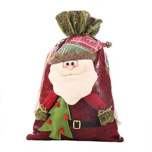 Leuke Kerst Candy Bag Imitatie Schors Cartoon Pop Sneeuwpop Kerst Decoraties Voor Huis Cristmas Tas Navidad
