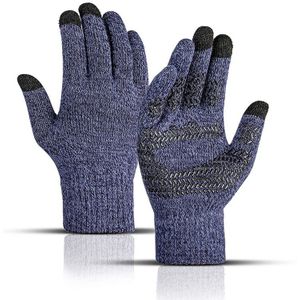 Winter Mannen Gebreide Handschoenen Touchscreen Antislip Rubber Solid Business Rijden Fietsen Volledige Vinger Herfst Antislip Mannelijke Handschoenen