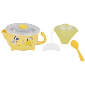 Baby Servies Set Rvs Leuke Cartoon Thermische Gerechten Kid Water Kom Kinderen Voeden Isolatie Kom Lepel Set