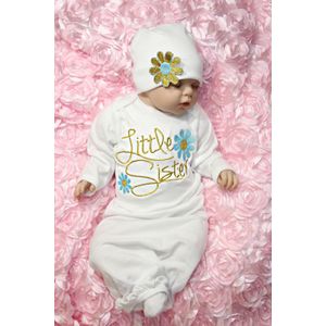 Pasgeboren Baby Meisjes Nachtkleding Robes Lange Mouwen Romper Jumpsuit Hoed Kleren Thuis Outfits Set