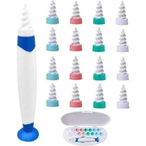 Oor Reiniger Met 16 Vervanging Heads Zuignap Spiraal Oorsmeer Removal Tool Set K1KB