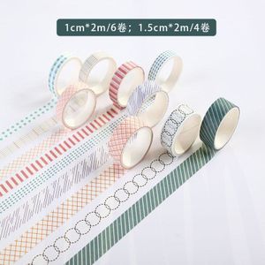 Grid Washi Tape Koreaanse Briefpapier Papier Afplakband 10 Stks/set Washitape Leuke Plakband Cinta Adhesiva Decorativa Papeleria