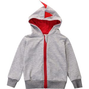 Grappige Mooie Causale Herfst Winter Peuter Baby Jongens Jas 2 Stijl Lange Mouwen Dinosaurus Hooded Rits Katoenen Jas Jas 0-3Y