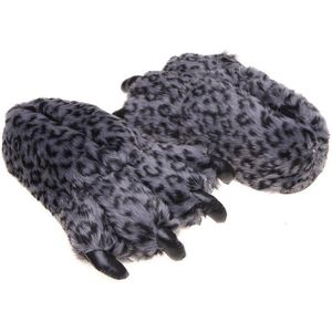 Bear Paw Indoor Slippers Winter Zachte Warme Leopard Graan Pluche Monster Claw Schoenen Grappige Vloer Thuis Huis Slipper voor Mannen vrouwen