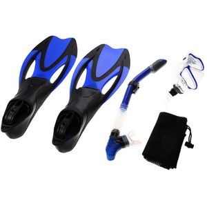 Snorkelen Bril Combo Set Anti-Fog Bril Masker Snorkel Buis Fin Duiken Masker Voor Mannen Vrouwen Zwemmen Duiken reizen