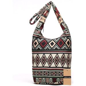 Annmouler Vrouwen Schoudertas Geweven Stof Messenger Bag Aztec Hippie Tas Capaciteit Crossbody Bag Vrouwelijke Bohemian Hobo