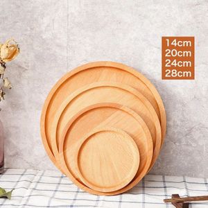 Ronde/Vierkante Beukenhout Cake Gerechten Thuis/Hotel/School Dessert Dienblad Hout Sushi Brood Plaat Servies servies Set