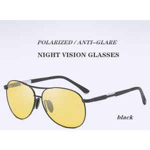Kaixing Aluminium Luchtvaart Anti-Glare Rijden Zonnebril Mannen Vrouwen Vintage Geel Nachtzicht Bril Gepolariseerde Shade Eyewear