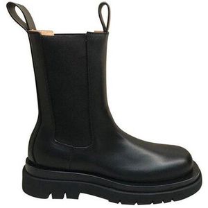 Winter Vrouwen Laarzen Mode Vrouwen Zwart Mid-Kalf Warme Laarzen Mid Hak Ronde Neus Mouw Laarzen Vrouw Platform schoenen Botas Mujer