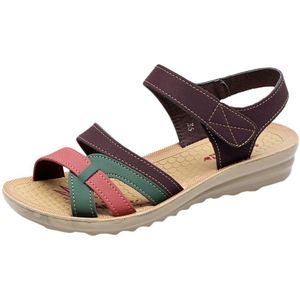 Sandalen Vrouwen Dames Zomer Stijl Schoenen Mode Lederen Sandalen Wiggen Comfort Big Size Zachte Zool Sandalen Schoenen #1219