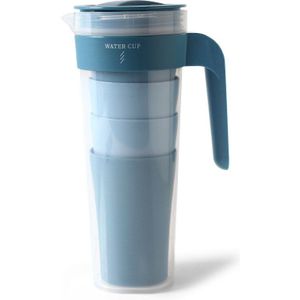 1L Water Kruik Set Met 4 Water Cups Verzegelde Koude Ketel Plastic Grote Capaciteit Vruchtensap Hittebestendige Fles