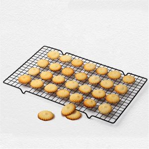 25*40Cm Zwarte Rechthoekige Metalen Mesh Anti-aanbak Cake Koelrek Netto Voor Koekjes/Taarten En Gebak Bakken rack Icing