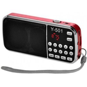 Mini Draagbare Y-501 Fm Radio Digitale Ondersteuning Tf Card Usb Aux Draagbare Led Zaklamp Audio Music Player Speaker Voor Mobiele telefoon
