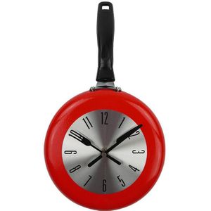 Wandklok Metalen Koekenpan 8 Inch Klokken Keuken Decoratie Art Horloge