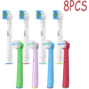 8 Stuks Vervanging Kids Kinderen + Tand Opzetborstels Voor Oral-B Elektrische Tandenborstel Fit Advance Power/Pro gezondheid/Triumph/3D Excel