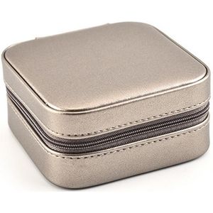 Sieraden Organizer Box Draagbare Kunstleer 2-Layer Sieraden Doos Voor Oorbellen Kettingen Ringen Rits Make Organizer