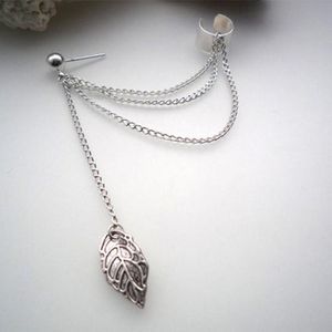 Mode Buitenlandse Handel Persoonlijkheid Oorbel Oor Clip Metal Leaf Tassel Earring Ear Clip Meisje Oorbel