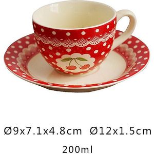 Creatieve Export Naar De Verenigde Koninkrijk Polka Dot Cherry Keramische Melkkan Melk Mok Afternoon Tea Koffie Cup Set Meisje hart LB71002