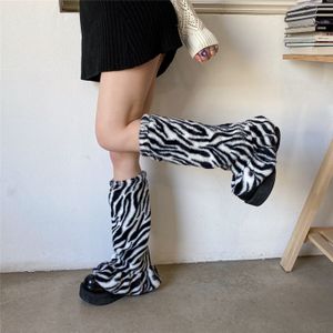 Japan Style Thigh High Socks Leg Warmers Winter Thick Warm Women Stockings Over Knee Socks Women Punk Harajuku Retro Leg Warmers