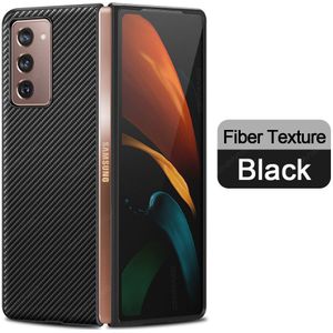 Grma Originele Carbon Fiber Textuur Met Houder Lederen Back Cover Voor Samsung Galaxy Z Fold2 Vouw 2 Map 2 5G Shockproof Case