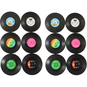 Drankjes Onderzetters Tafel Cup Mat Decor Koffie Drink Placemat Spinning Retro Vinyl Anti-Slip Hittebestendige Cd Record