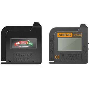 Batterij Tester Batterij Capaciteit Checker Voor Aa 9V 1.5V Knoopcel Batterij Test De Conditie Van Uw Batterij zwart