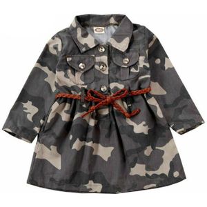Herfst Winter Kinderkleding Baby Meisje Jongen Windjack Mode Jassen Camouflage Top Kid Met Riem Geul Bovenkleding