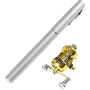 Mini Telescopische Draagbare Pocket Vis Pen Aluminium Hengel Pole + Reel