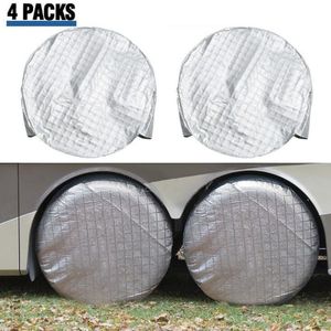 Audew 4 Stks/set Aluminiumfolie Bekleed Auto Cover Band Voor Rv Truck Trailer Voor Camper Camper GTC3Hx2 Waterdichte Wheel Cover