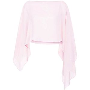 Vrouwen Bruiloft Cape Zachte Lichtgewicht Roze Chiffon Bridal Shawl Met Knop Casual Wrap Formele Avond Capes Zomer Mantel Voor Lady