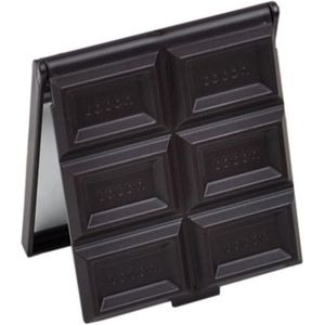 Opvouwbare Leuke Mini Make-Up Spiegel Chocolade Cookie Vormige Vierkante Pocket Spiegel Glas + Plastic Vrouwen Meisje Mooie