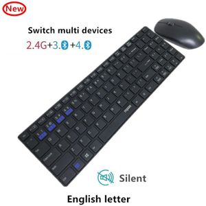 Rapoo 9300G Multi-mode Stille Draadloze Toetsenbord Muis Combo Bluetooth-Compatibel 2.4G Switch Tussen 3 apparaten Verbinding