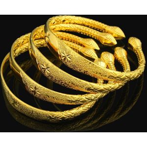 Vrouwen Dubai Bangle 24 K Goud Kleur Armband Afrikaanse/Arabisch/Ethiopische Bruid Bruiloft Sieraden