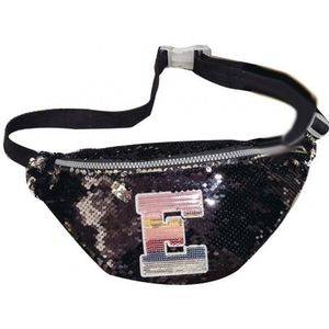 Trend Koreaanse Kinderen Meisje Hoofdletter Pailletten Heuptas Fanny Pack Crossbody Schoudertas Rits Bum Bag Pailletten Decor tas