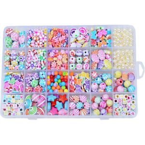 1200Pcs Grid Kleurrijke Kralen Creatief Speelgoed Voor Meisjes Sieraden Diy Handgemaakte Maken Puzzel Kit Kunsten En Ambachten Kinderen Speelgoed
