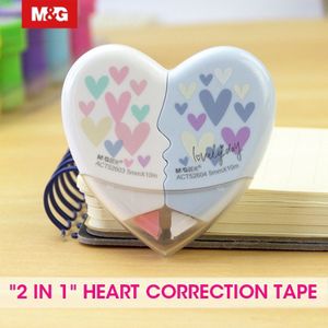 M & G 6 stks/partij ""2 in 1"" Lovers 'Correctie Tape 10M Corrector Briefpapier Schoolspullen papelaria materiaal escolar school