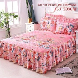 41 150x200cm Bed rok katoen Polyester Roze bloem Beddengoed Bed Rok Sprei Pastorale bloem Bed decor