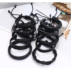 10 Stuks Gevlochten Leer Armband Vintage Mode Voor Zusters Mannen Vrouwen
