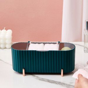 Desktop Cosmetica Opbergdoos Stofdicht Make Organizer Voor Wattenschijfjes Swabs Schoonheid Ei Houder Badkamer Sieraden Organizer