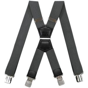 Heavy Duty Bretels 4 Clips X Vormige Met Ijzeren Ring Verstelbare Elastische Jean Broek Broek Riem Werk Jarretel Voor Mannen mode