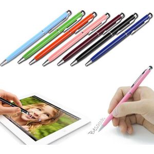 20 Stks/partij 2in1 Touch Screen Stylus Pen + Balpen Voor Ipad Iphone Tablet Smartphone Radom Kleuren