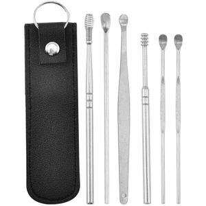 6/7 Stks/set Ear Wax Pickers Rvs Earpick Wax Remover Curette Oor Pick Schoner Oor Schoner Lepel Zorg oor Clean Tool