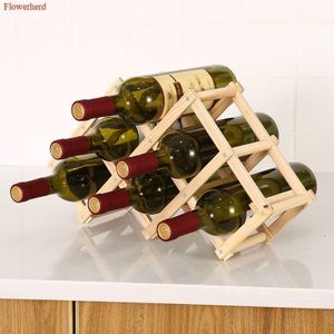 Massief Hout Wijn Grenen Rack Vouwen Houten Wijnrek Multi-fles Decoratie Woonkamer Decoratieve Kast Rode Wijn Display