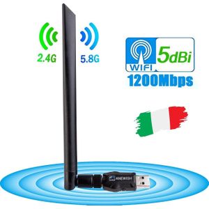 [Anewish Wifi Adapter] 1200Mbps Te Italystable Voor Smart Tv Android Box Laptop Computer