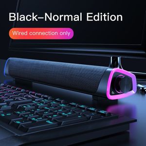 Draadloze Bedrade Computer TV Stereo Luidsprekers 4D Surround Soundbar Subwoofer Sound Bar FM Radio LED Voor Laptop PC Theater Aux