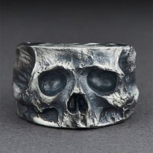 Eyhimd Gothic Zwarte Mens Schedel Ring 316L Roestvrij Stalen Ringen Voor Mannen Partij Punk Biker Sieraden Mannelijke Bijoux