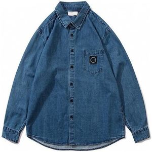 Winter Trui Mannen Klassieke Geborduurde Label Gelabeld Denim Shirt Jas Lange Mouwen Vest Shirt