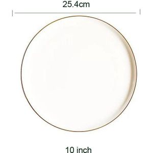 Nordic Ronde Keramische Plaat, Pizza Plaat Met Solide Metalen Dessert Frame, Emaille Westerse Porselein, Cake Lade, dessert