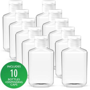 10/100Pcs Lege Helder Hervulbare Flessen Transparante Clamshell Plastic Fles Plastic Hand Zeep Sanitizer Gel Squeeze Fles